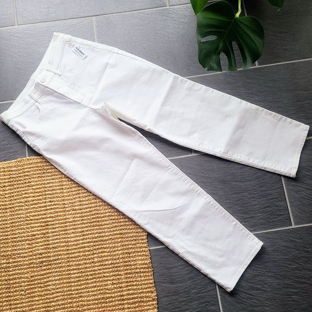 Old Navy White Denim High Rise Wow Loose Jeans Size 12 - New with tags - Picture 4 of 10